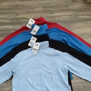 Four all cotton turtlenecks